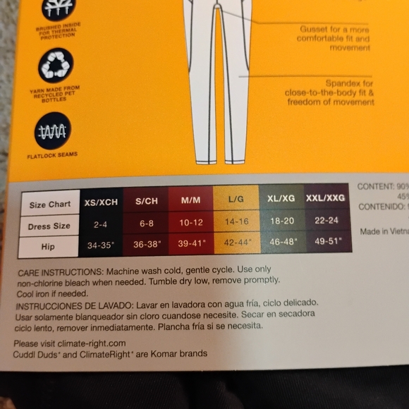 Climate Right Leggings By Cuddle Duds - Picture 3 of 6